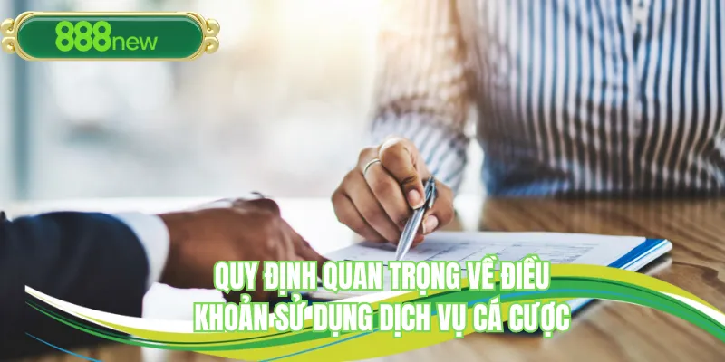 Quy định quan trọng về điều khoản sử dụng dịch vụ cá cược